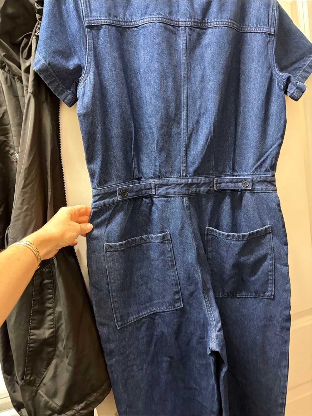 Outerknown Indigo Denim Short-Sleeve Jumpsuit - Picture 7 of 7